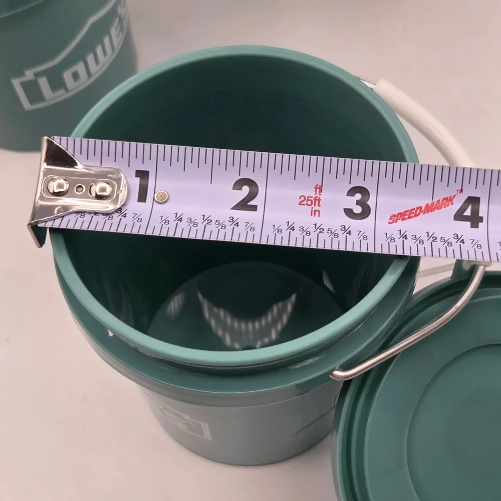 LOT OF 5 Lowe's Teal Mini Buckets w/ Lid VIRAL‎ 0.42 Qt